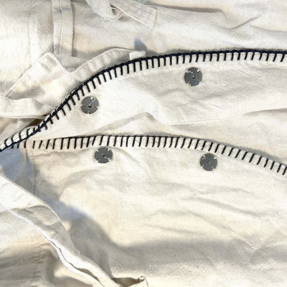 ZARA Med Kimono Jacket Cream Balloon Sleeve Belted Button lagenlook cotton linen - Picture 10 of 10